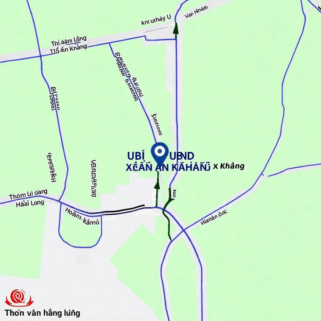 Bản đồ chỉ đường đến UBND Xã An Khánh, Hoài Đức, Hà Nội qua các tuyến đường chính.